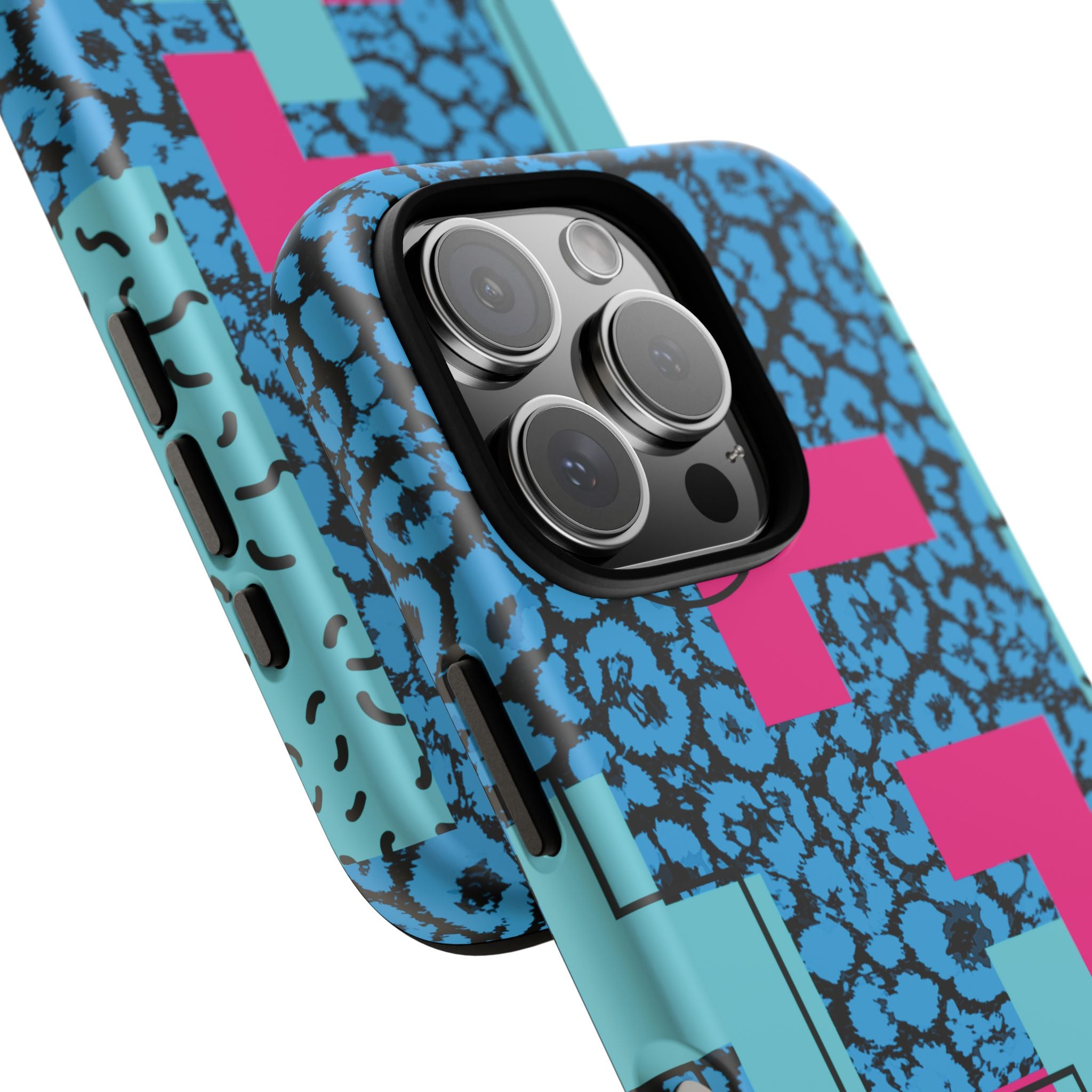 LOVE Blue Leopard 80s Vibe Tough Case for iPhone, Galaxy, or Google Pixel