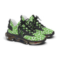 Neon Green Leopard Women's Mesh Sneakers