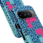 LOVE Blue Leopard 80s Vibe Tough Case for iPhone, Galaxy, or Google Pixel