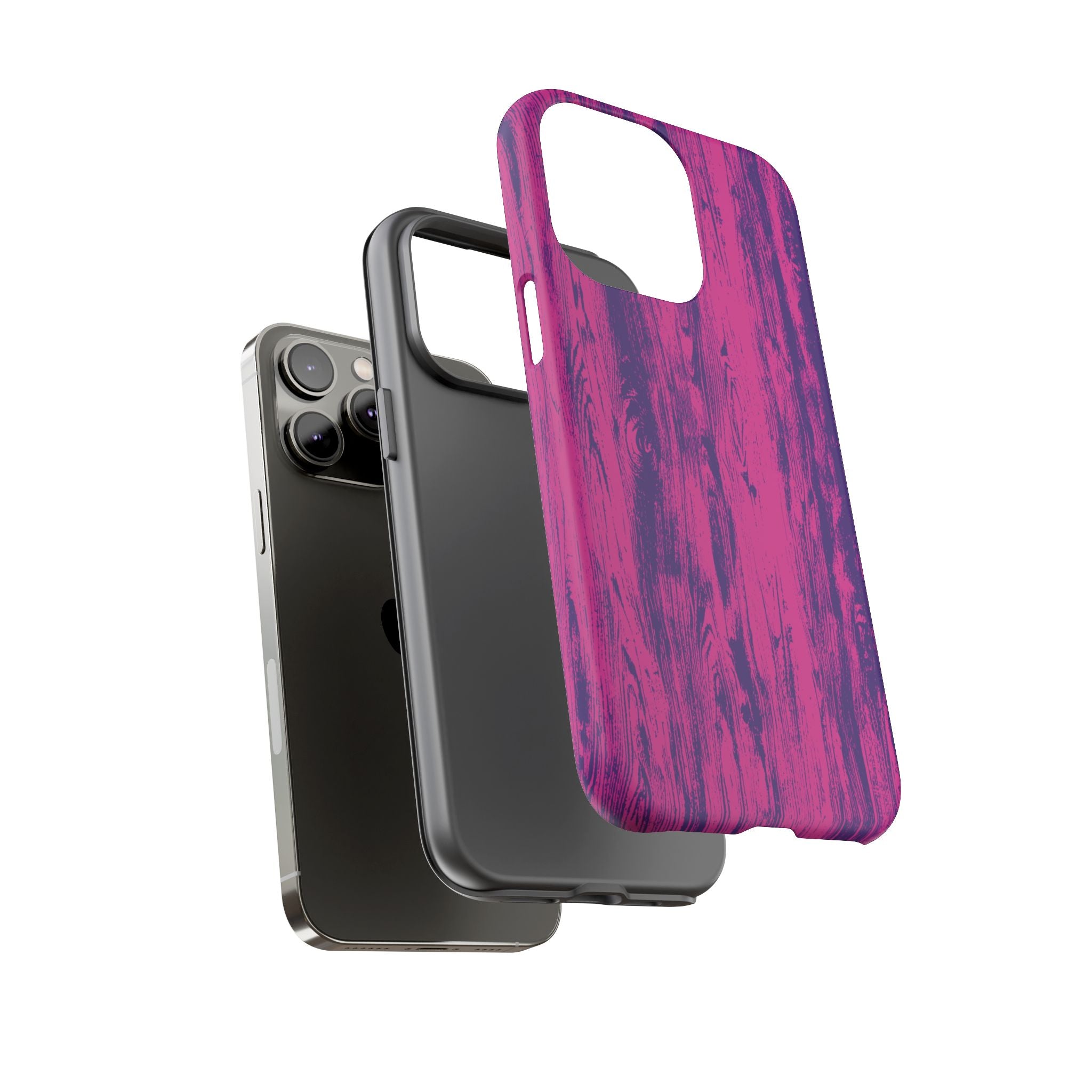 Pink Purple Wood Tough Phone Case iPhone, Galaxy, or Google Pixel
