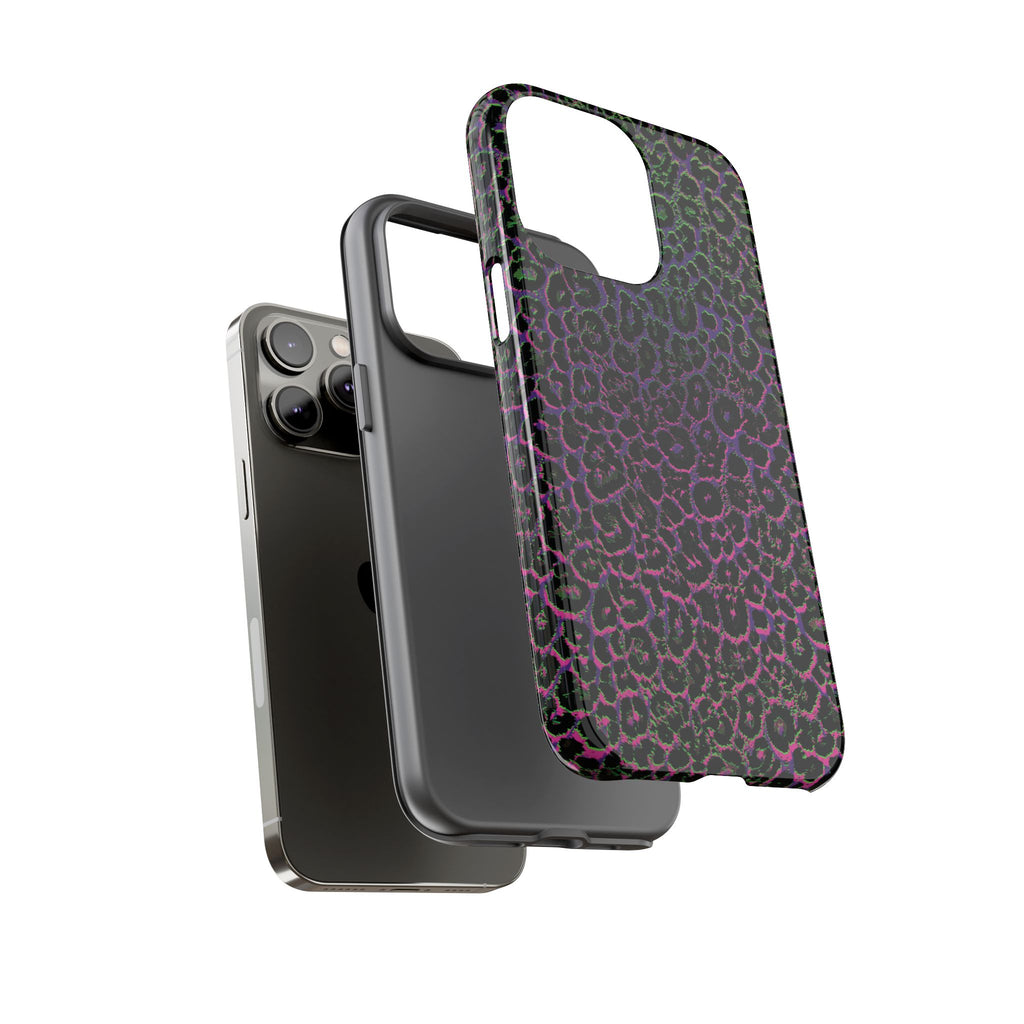 Colorful Leopard Tough Phone Case for iPhone, Galaxy, or Google Pixel