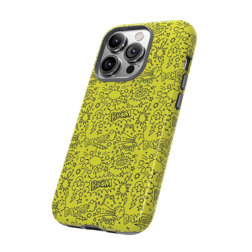 Neon Yellow Wow RG Tough Phone Case for iPhone, Galaxy, or Google Pixel