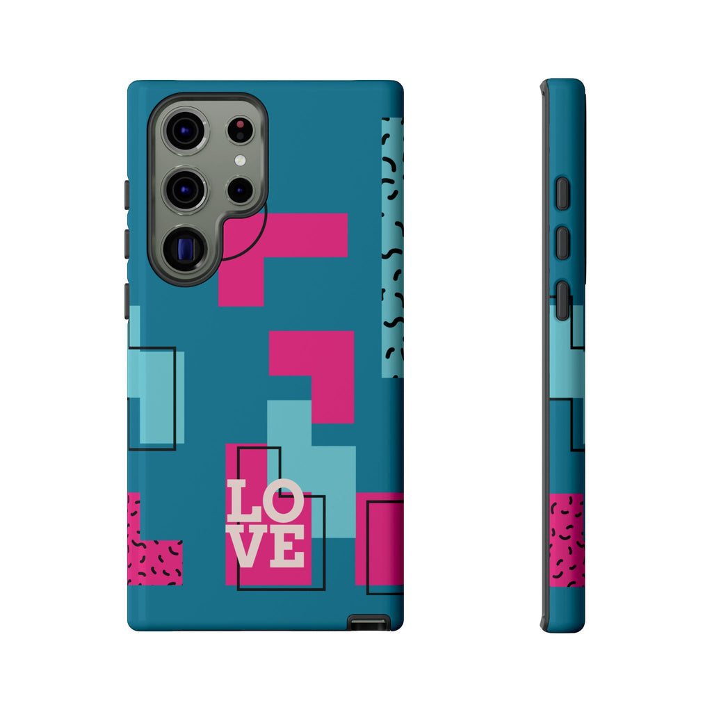 LOVE Teal Green Tough Phone Case for iPhone, Galaxy, or Google Pixel