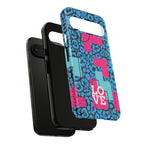 LOVE Blue Leopard 80s Vibe Tough Case for iPhone, Galaxy, or Google Pixel