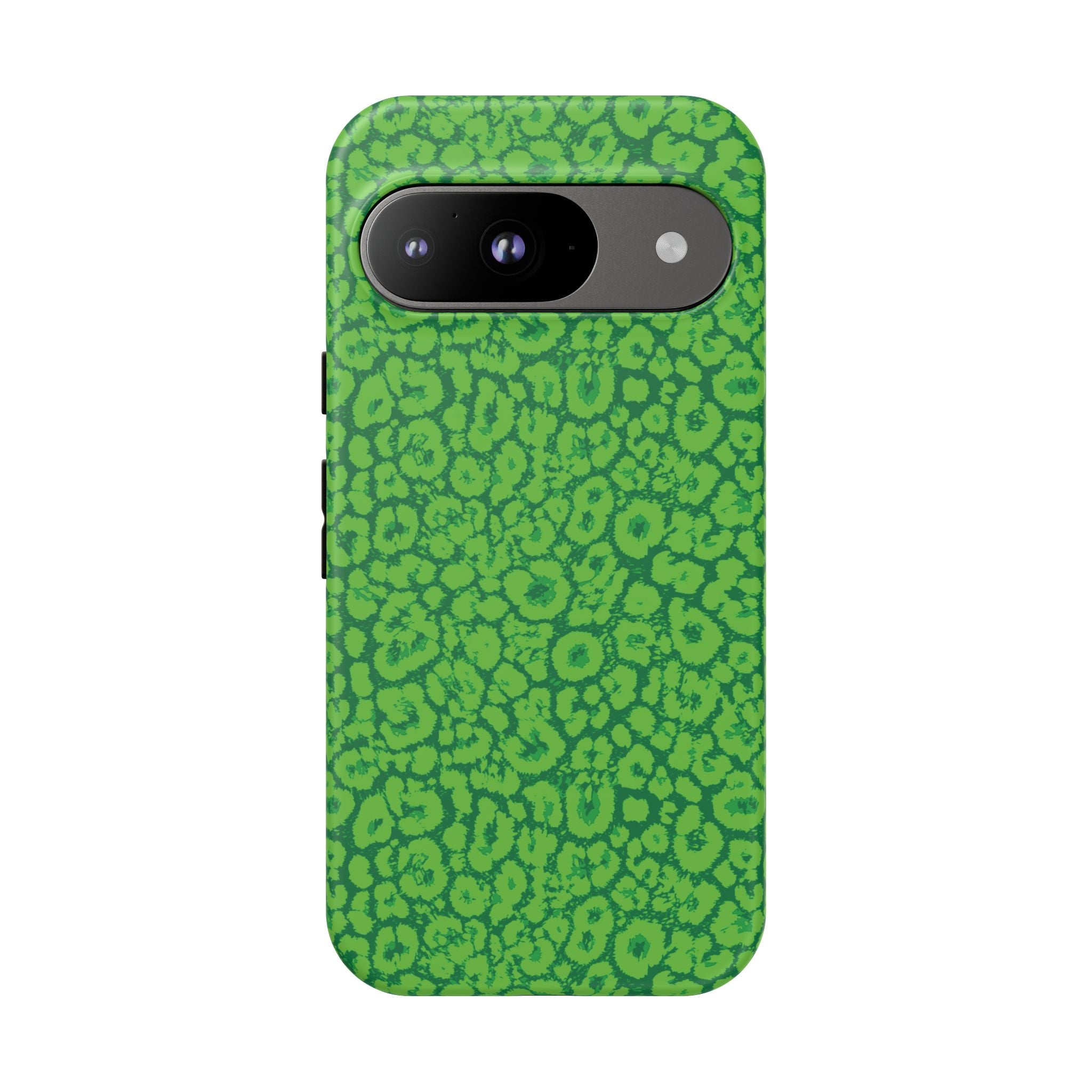 Neon Green Leopard Tough Phone Case for iPhone, Galaxy, or Google Pixel