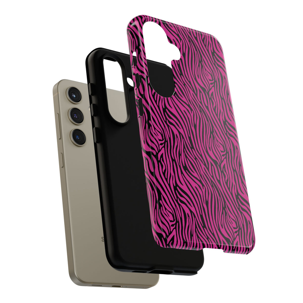 Pink Zebra Tough Phone Case for iPhone, Galaxy, or Google Pixel