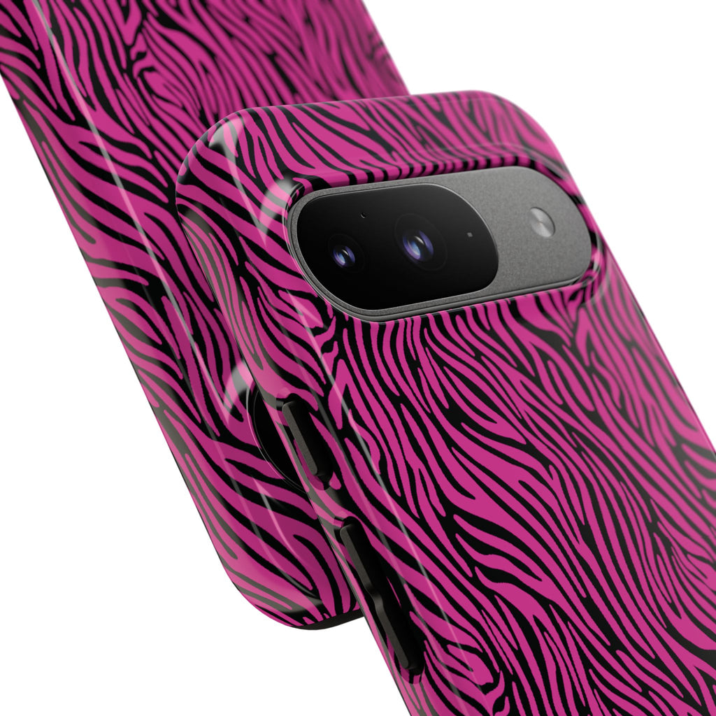 Pink Zebra Tough Phone Case for iPhone, Galaxy, or Google Pixel