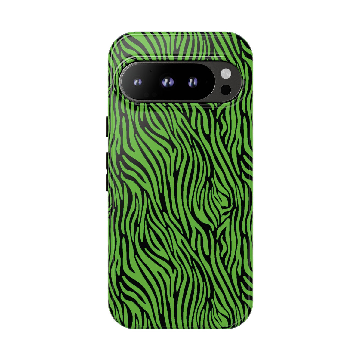 Neon Green Zebra Tough Phone Case iPhone, Galaxy, or Google Pixel