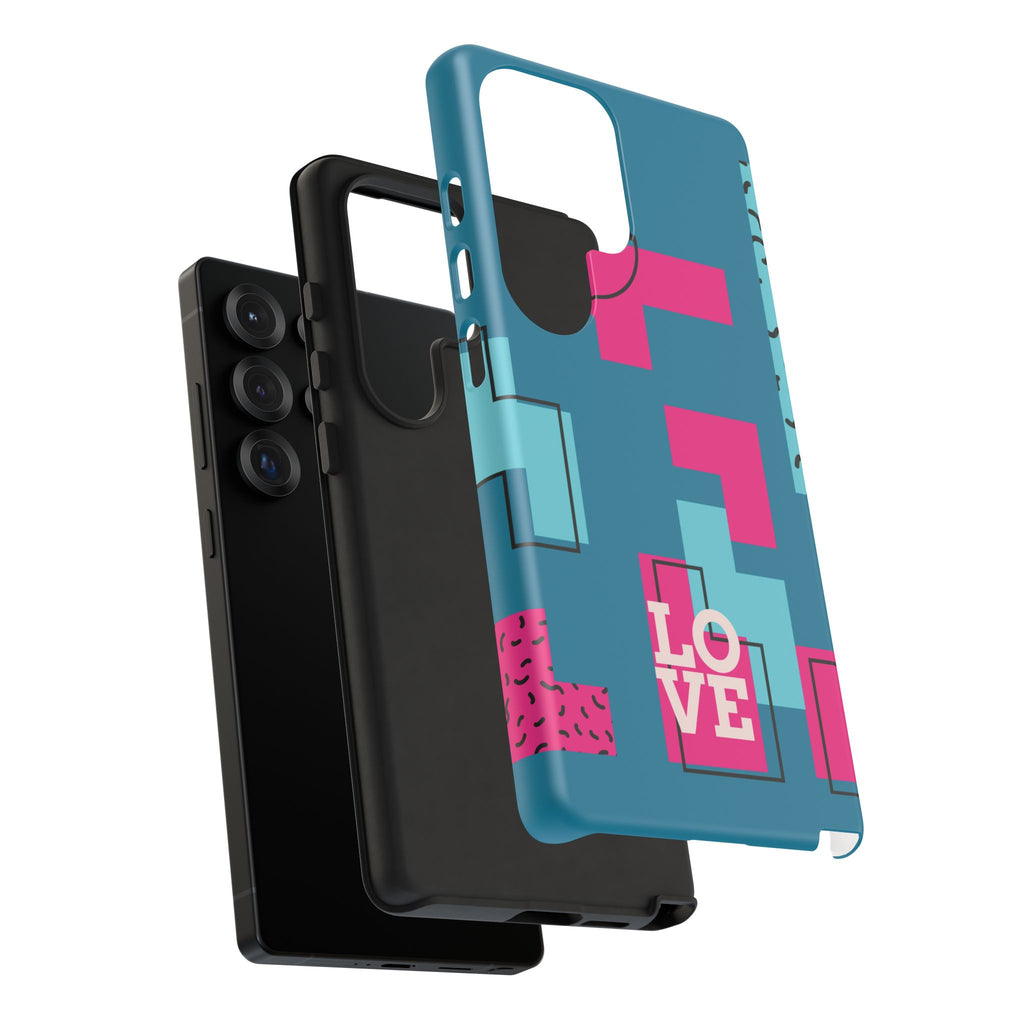 LOVE Teal Green Tough Phone Case for iPhone, Galaxy, or Google Pixel