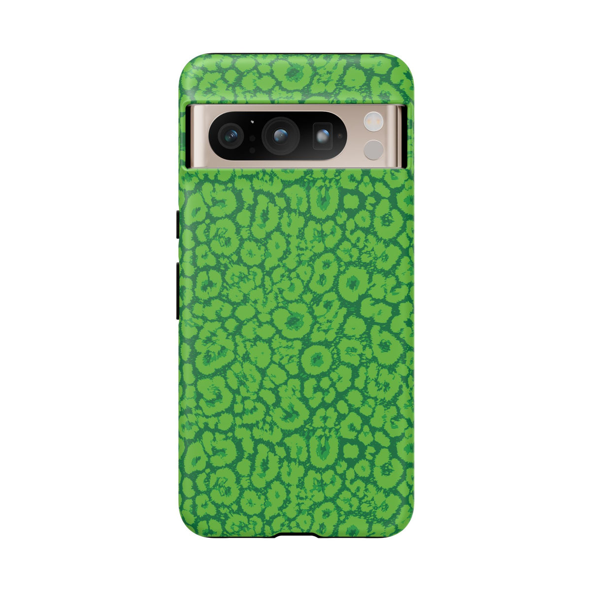 Neon Green Leopard Tough Phone Case for iPhone, Galaxy, or Google Pixel