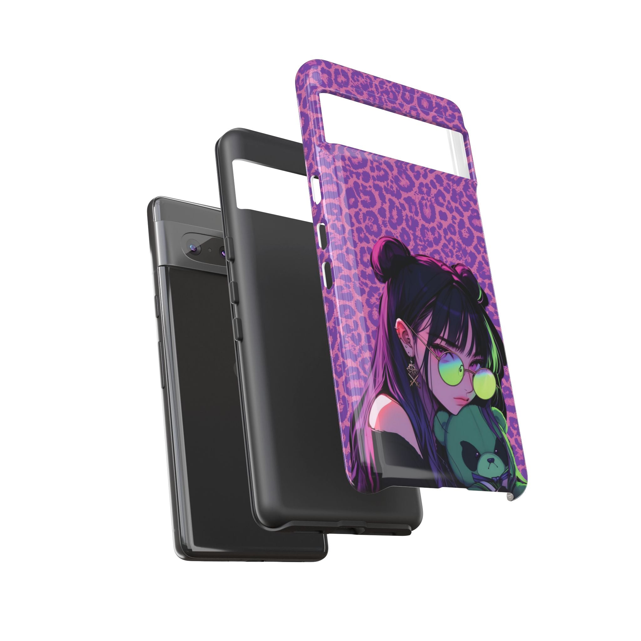 Purple Pink Leopard Kz iPhone, Galaxy and Google Tough Cases