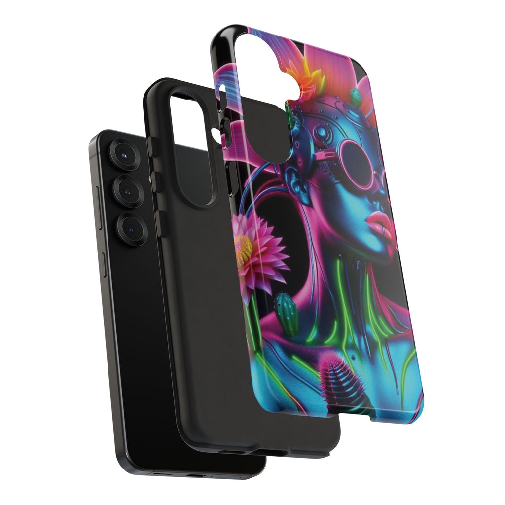 Neon Androgen Cactus Flower Tough Phone Case for iPhone, Galaxy, or Google Pixel