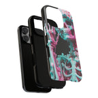 Neon Pink Skeleton (Black) Tough Phone Case for iPhone, Galaxy, or Google Pixel