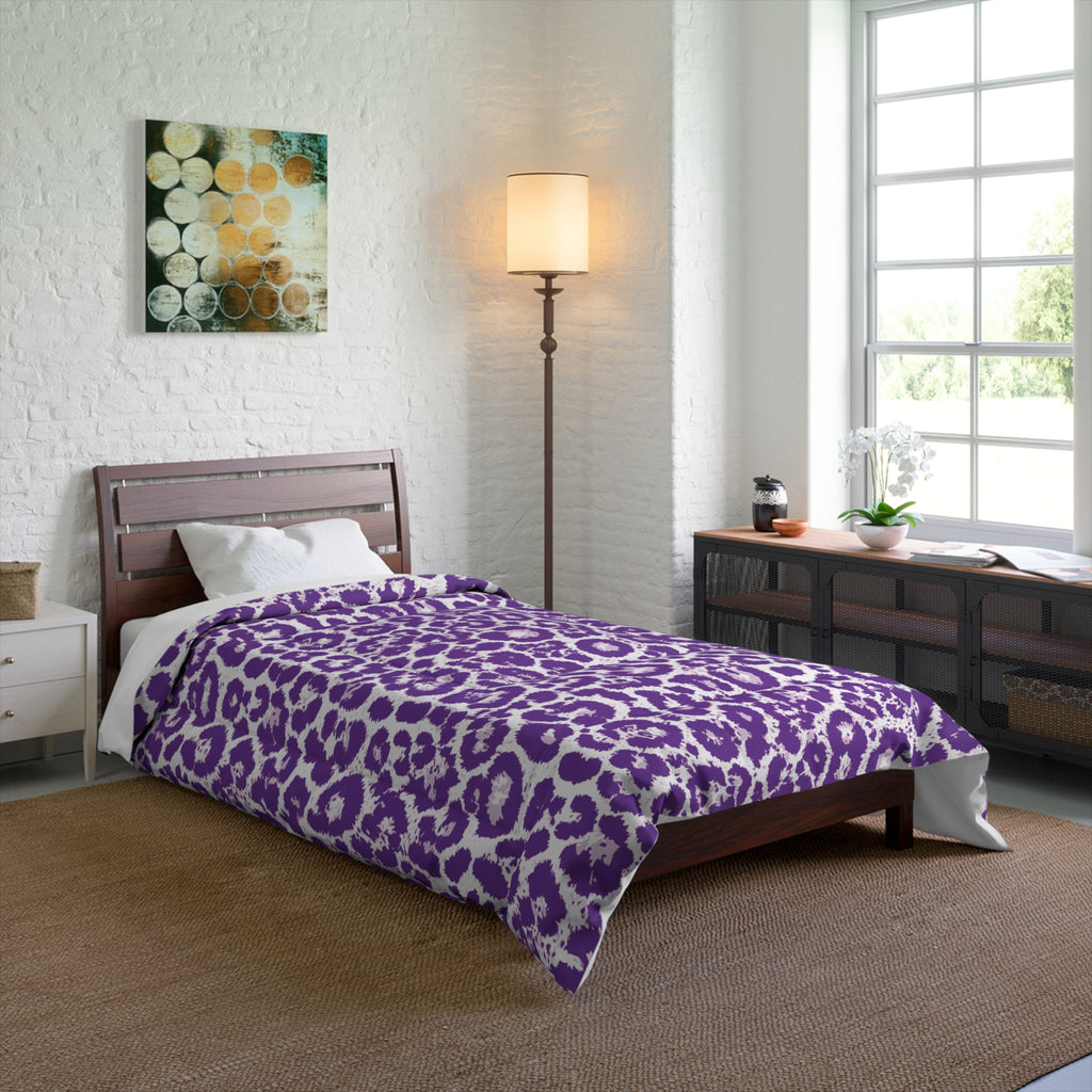 Purple Leopard Print Comforter