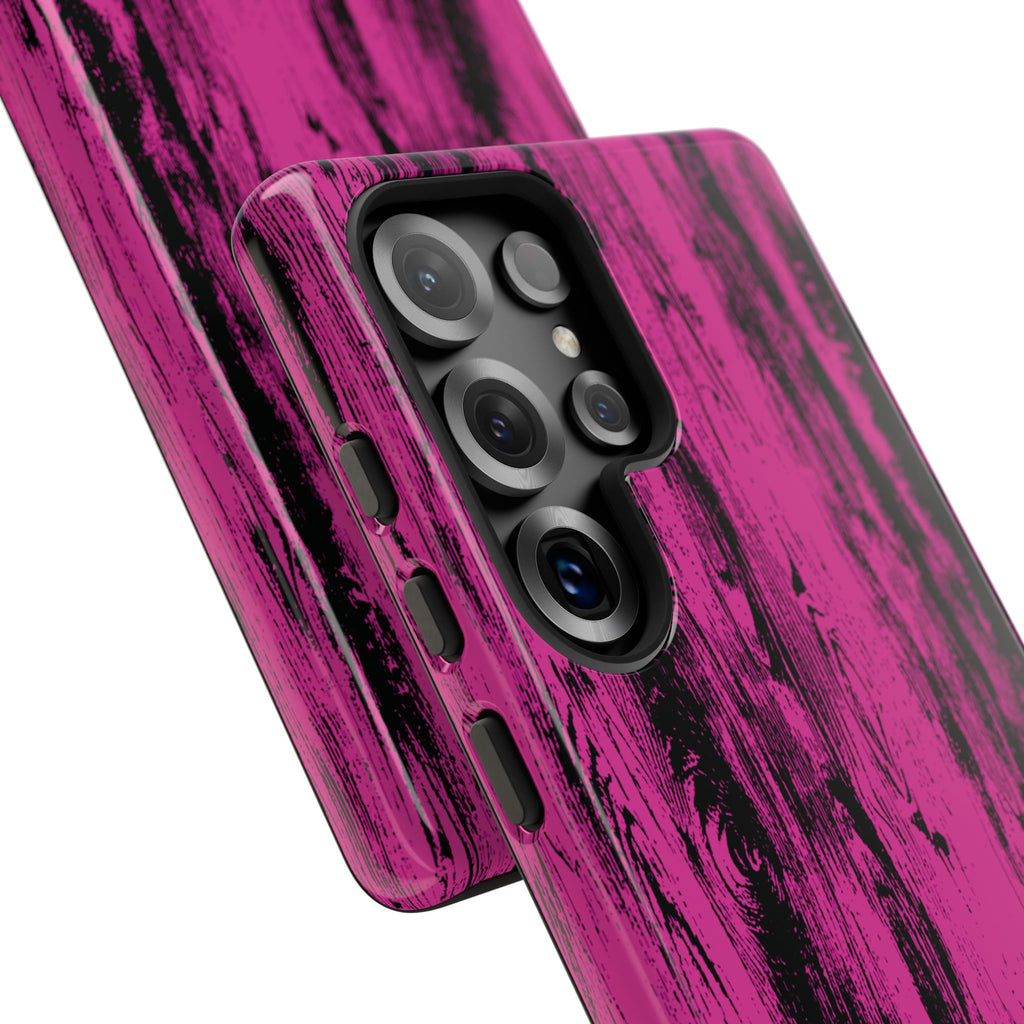 Hot Pink wood print Design Tough Phone Case for iPhone, Galaxy, or Google Pixel