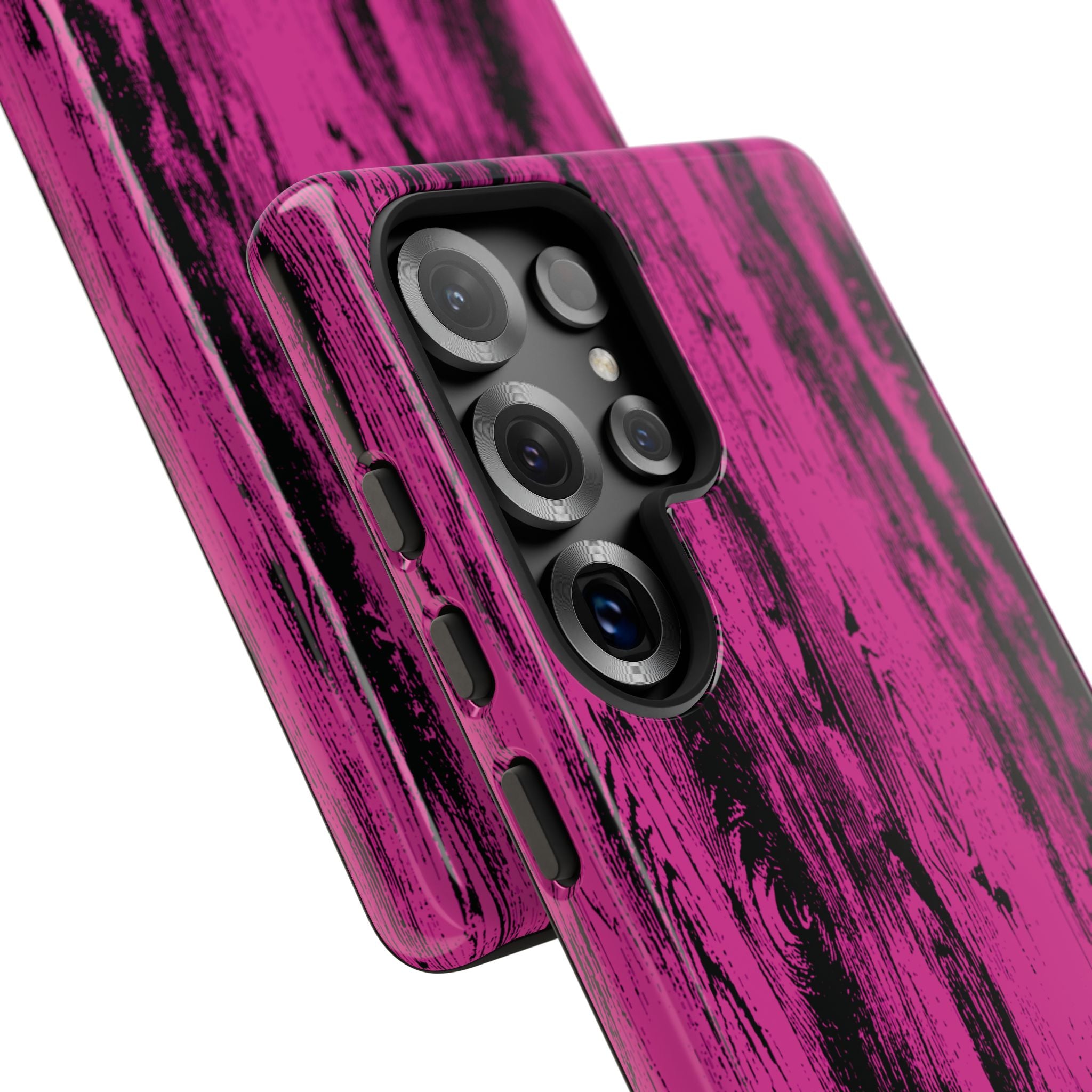 Hot Pink wood print Design Tough Phone Case for iPhone, Galaxy, or Google Pixel