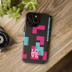 Retro Blocks LOVE Tough Case for iPhone, Galaxy or Google Pixel