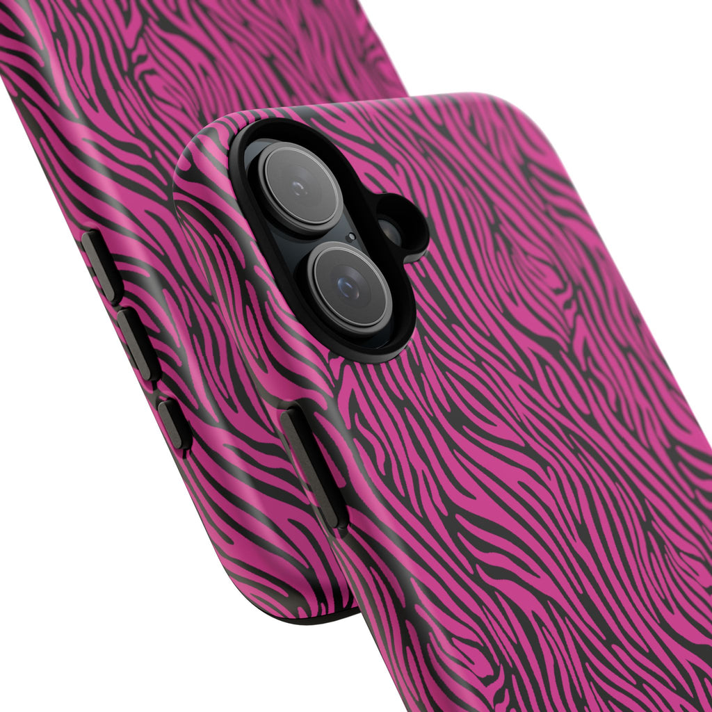Pink Zebra Tough Phone Case for iPhone, Galaxy, or Google Pixel
