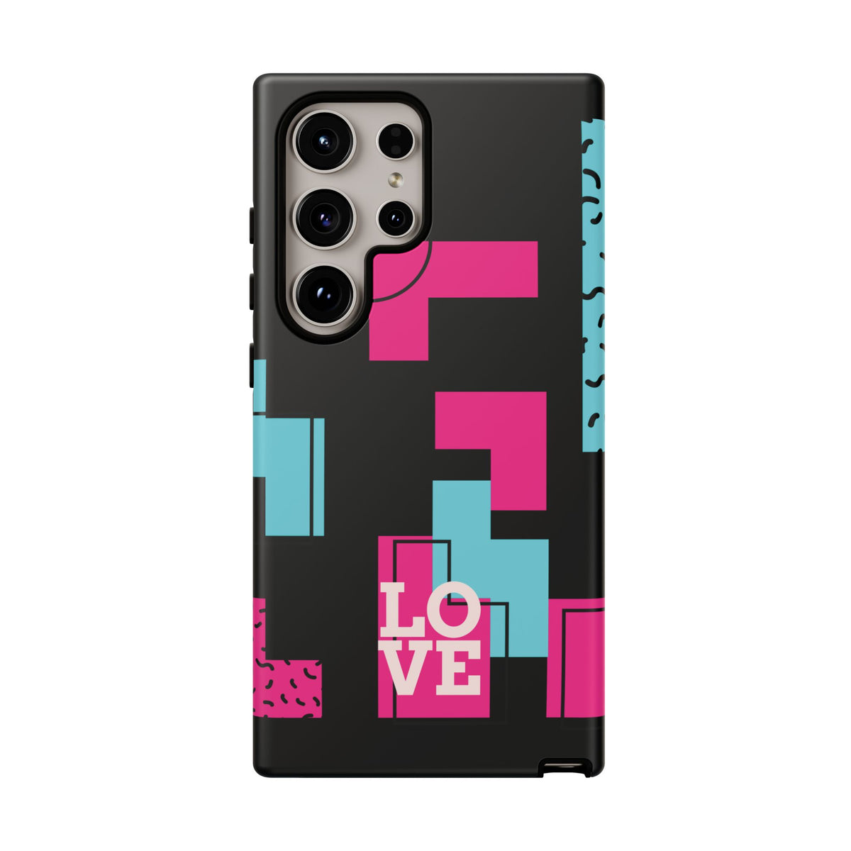 Retro Blocks LOVE Tough Case for iPhone, Galaxy or Google Pixel