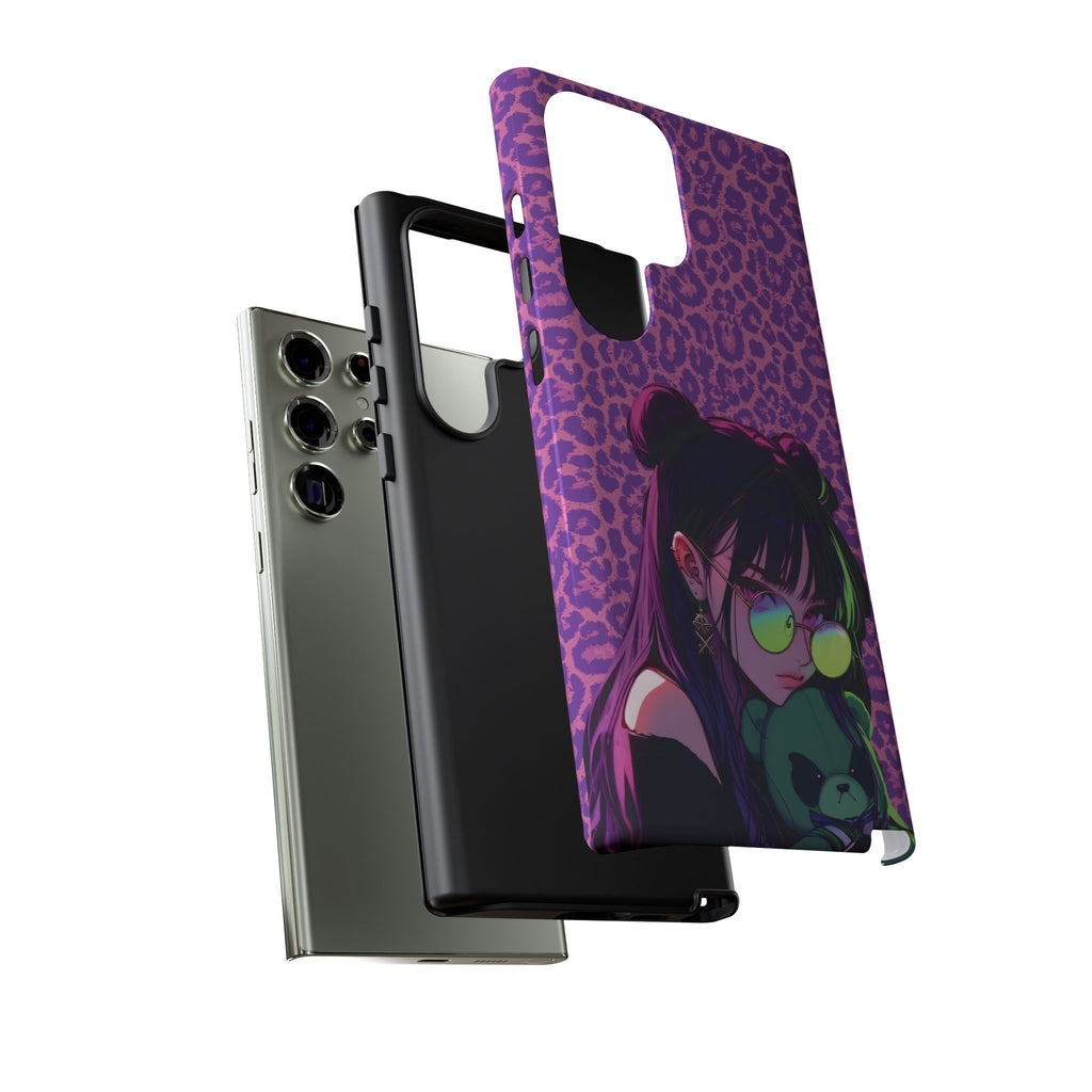 Purple Pink Leopard Kz iPhone, Galaxy and Google Tough Cases