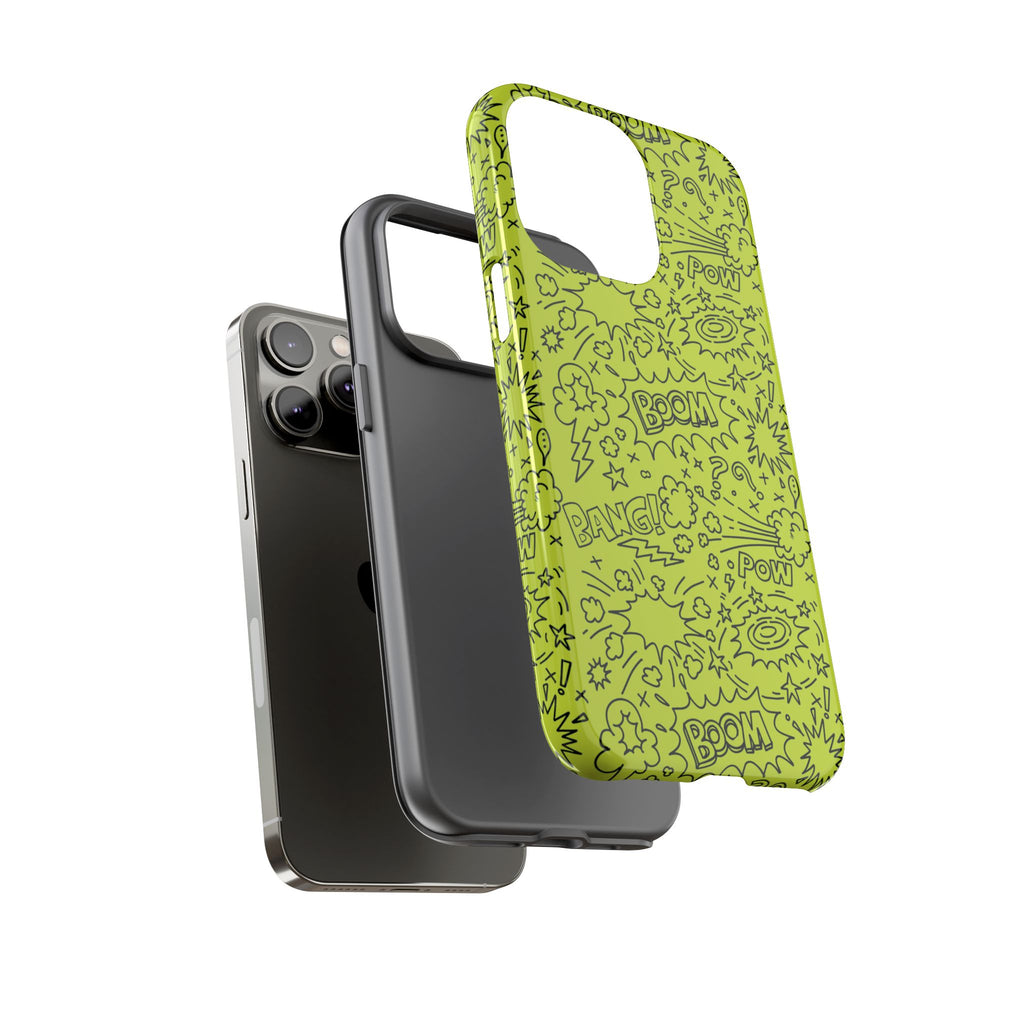Neon Lime Wow Tough Case for iPhone, Galaxy, or Google Pixel