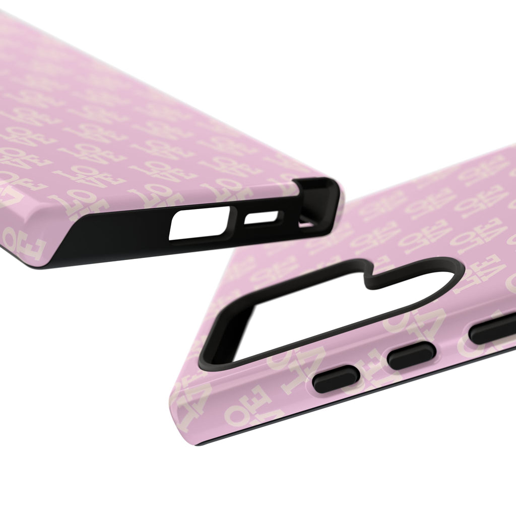 LOVE Pink Tough Phone Case for iPhone, Galaxy, or Google Pixel