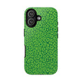 Neon Green Leopard Tough Phone Case for iPhone, Galaxy, or Google Pixel