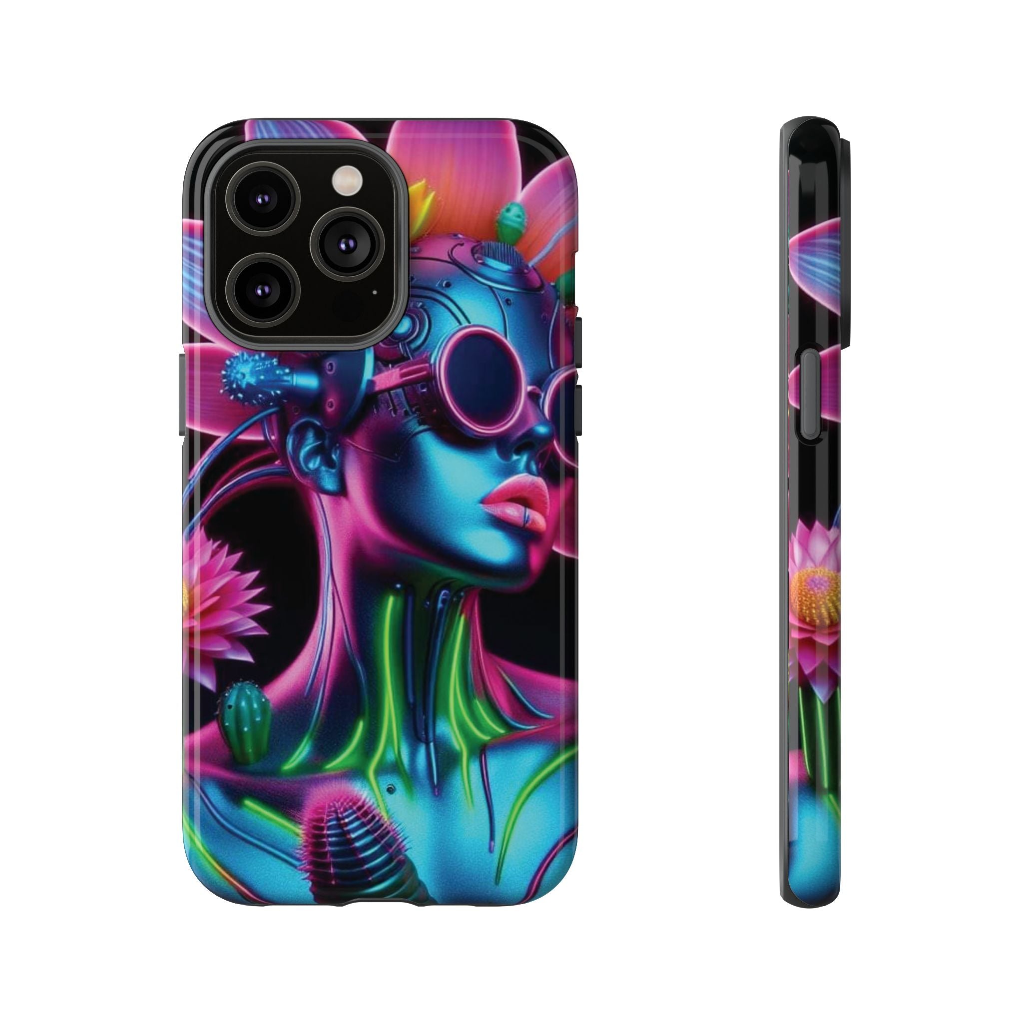 Neon Androgen Cactus Flower Tough Phone Case for iPhone, Galaxy, or Google Pixel