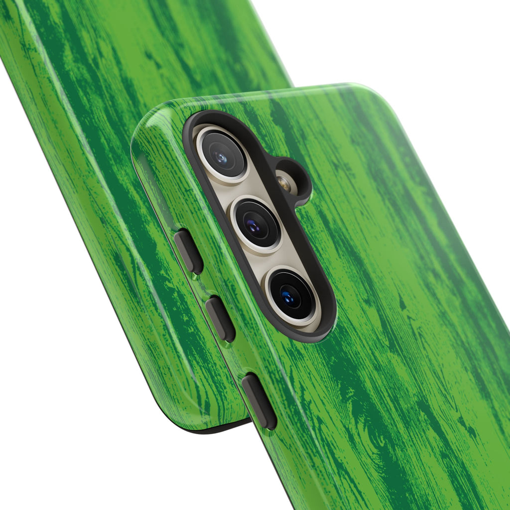 Neon Green Wood Tough Phone Case iPhone, Galaxy, or Google Pixel