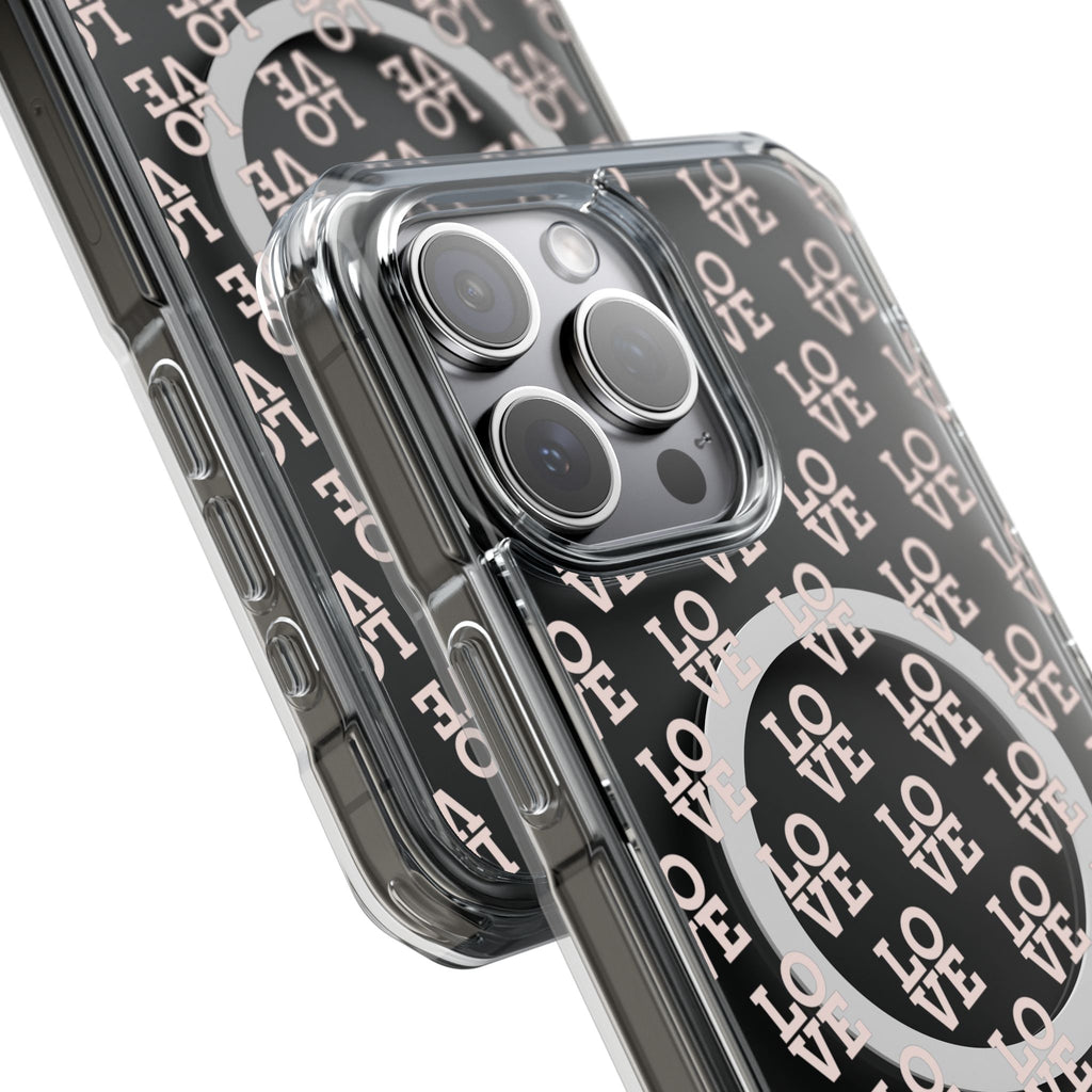 LOVE Magnetic iPhone 14, 15, 16 Series Clear Impact Cases