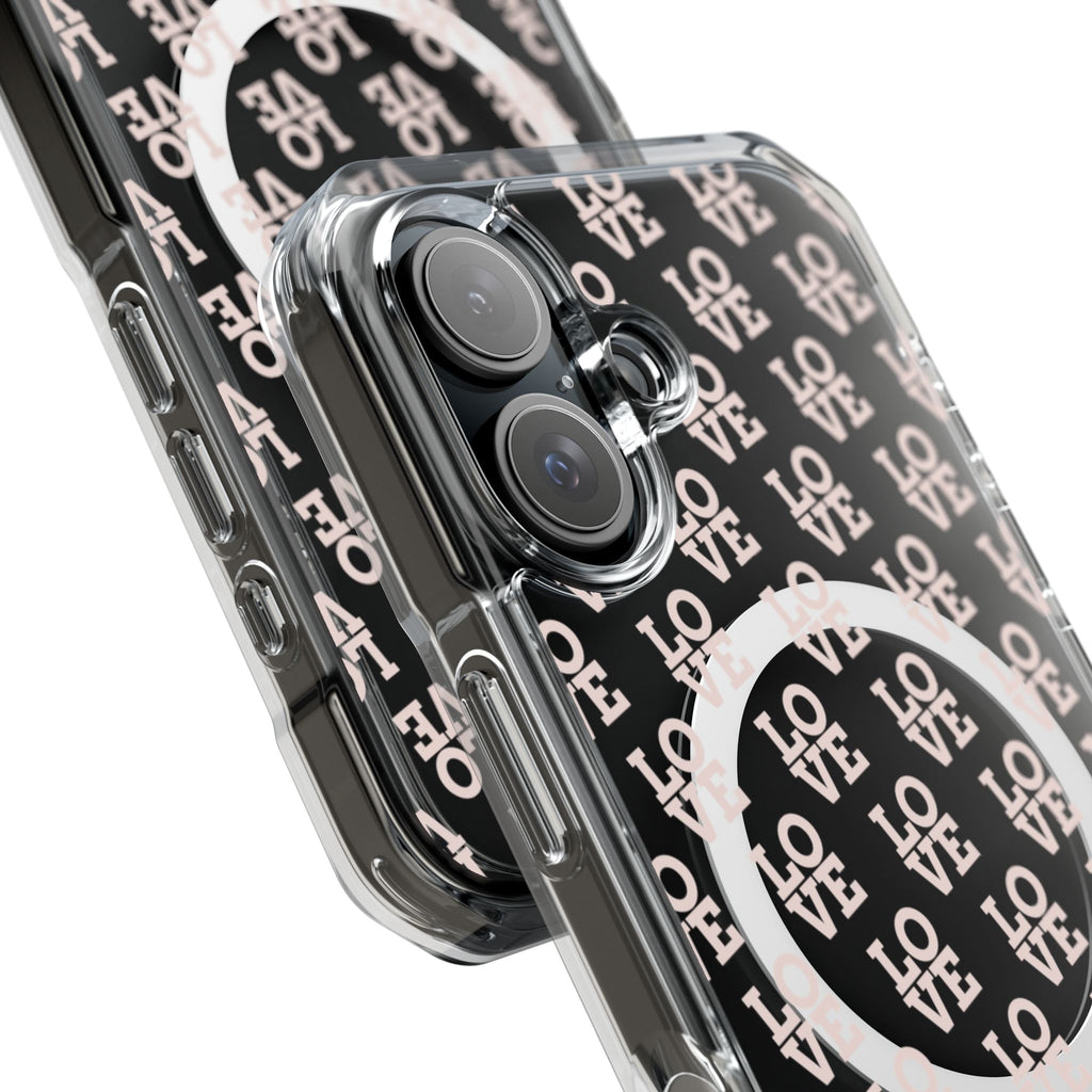 LOVE Magnetic iPhone 14, 15, 16 Series Clear Impact Cases