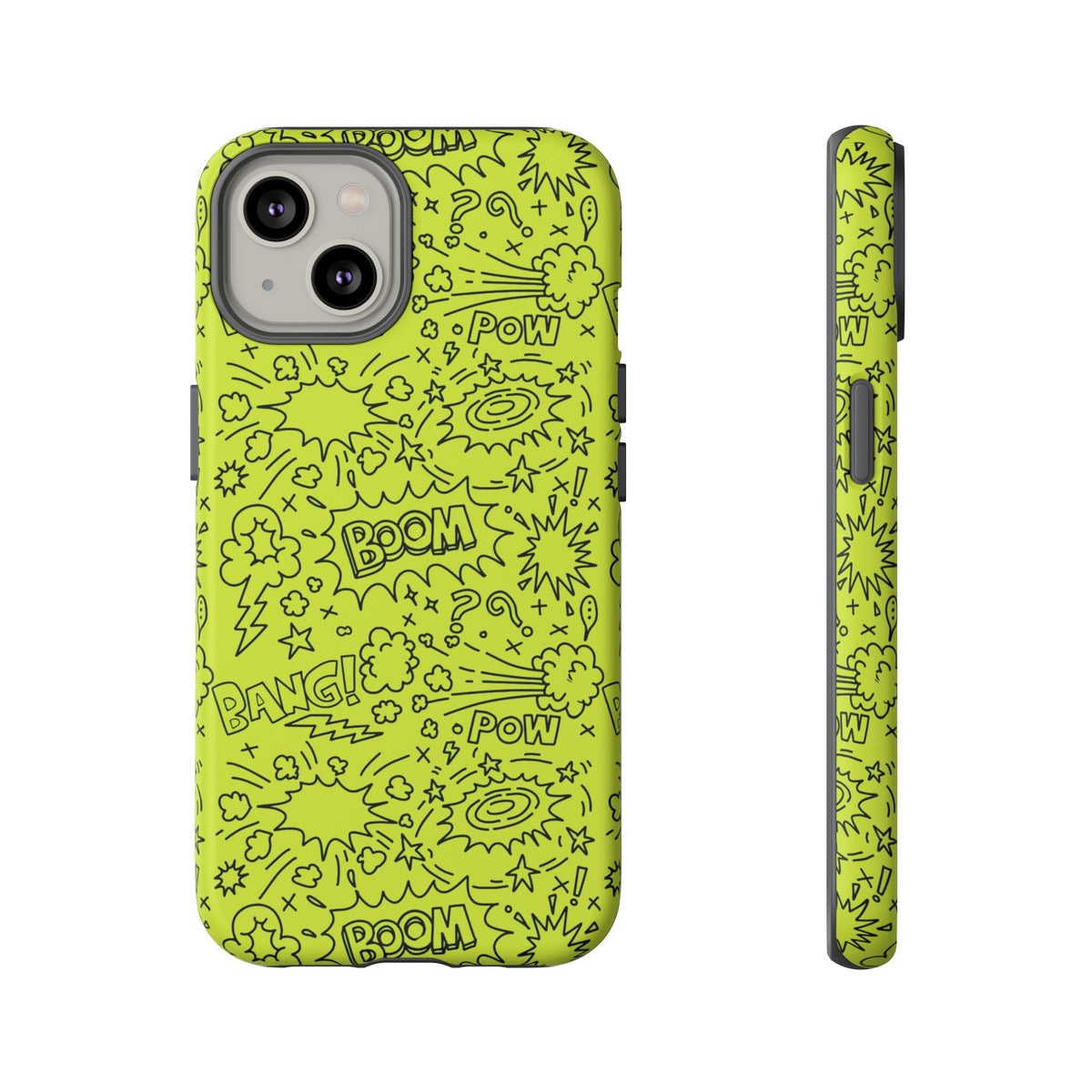 Neon Lime Wow Tough Case for iPhone, Galaxy, or Google Pixel