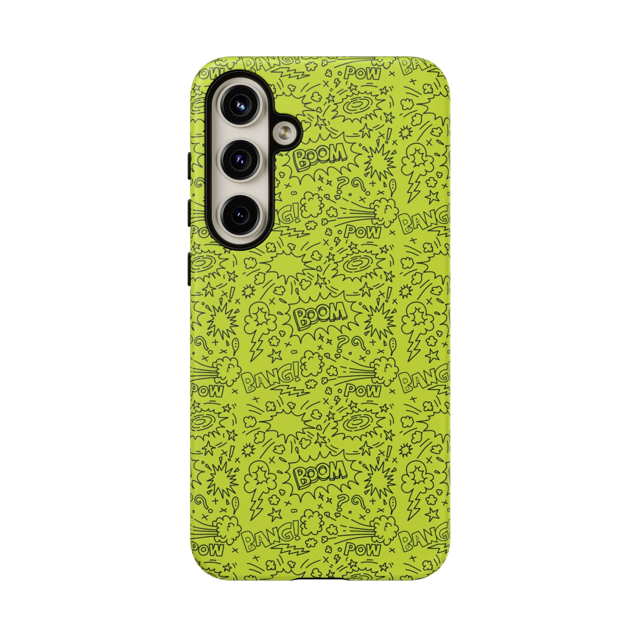 Neon Lime Wow Tough Case for iPhone, Galaxy, or Google Pixel