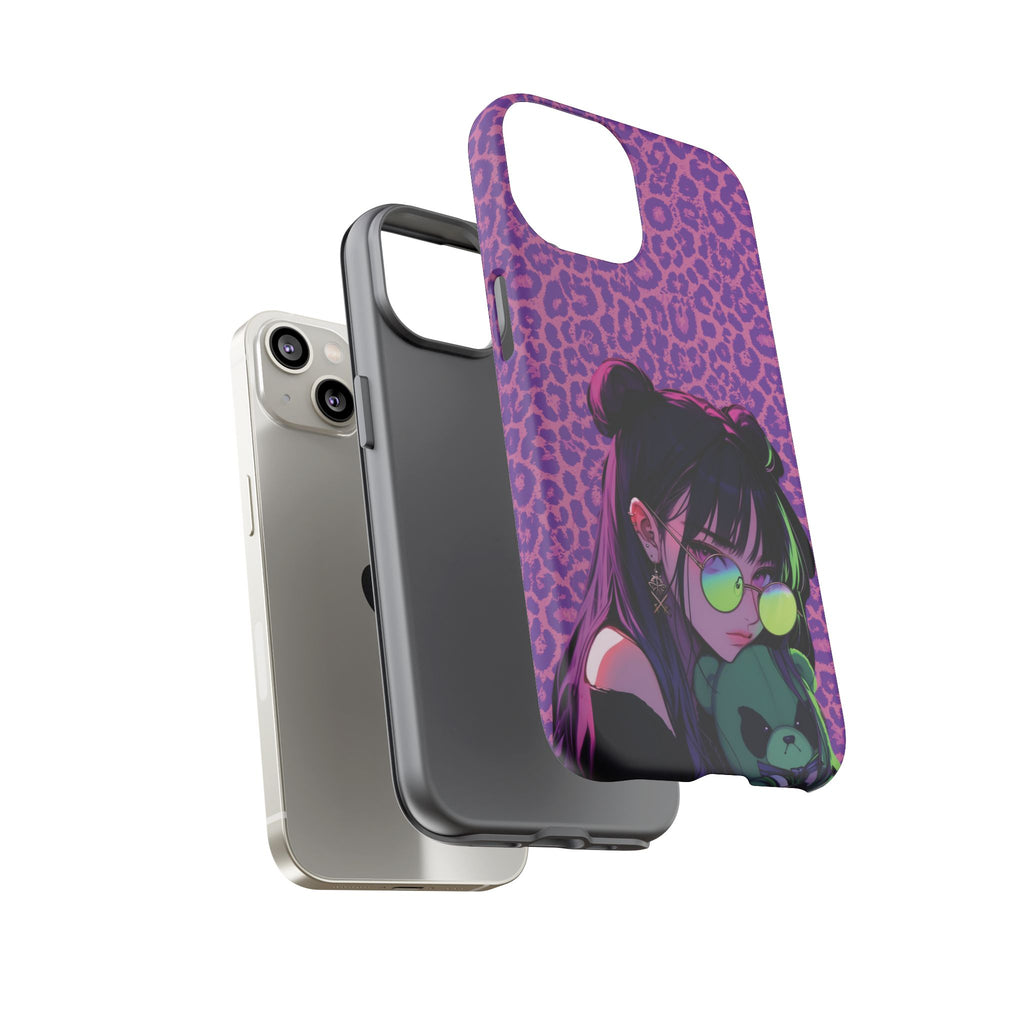 Purple Pink Leopard Kz iPhone, Galaxy and Google Tough Cases