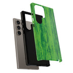 Neon Green Wood Print Tough Phone Case iPhone, Galaxy, or Google Pixel