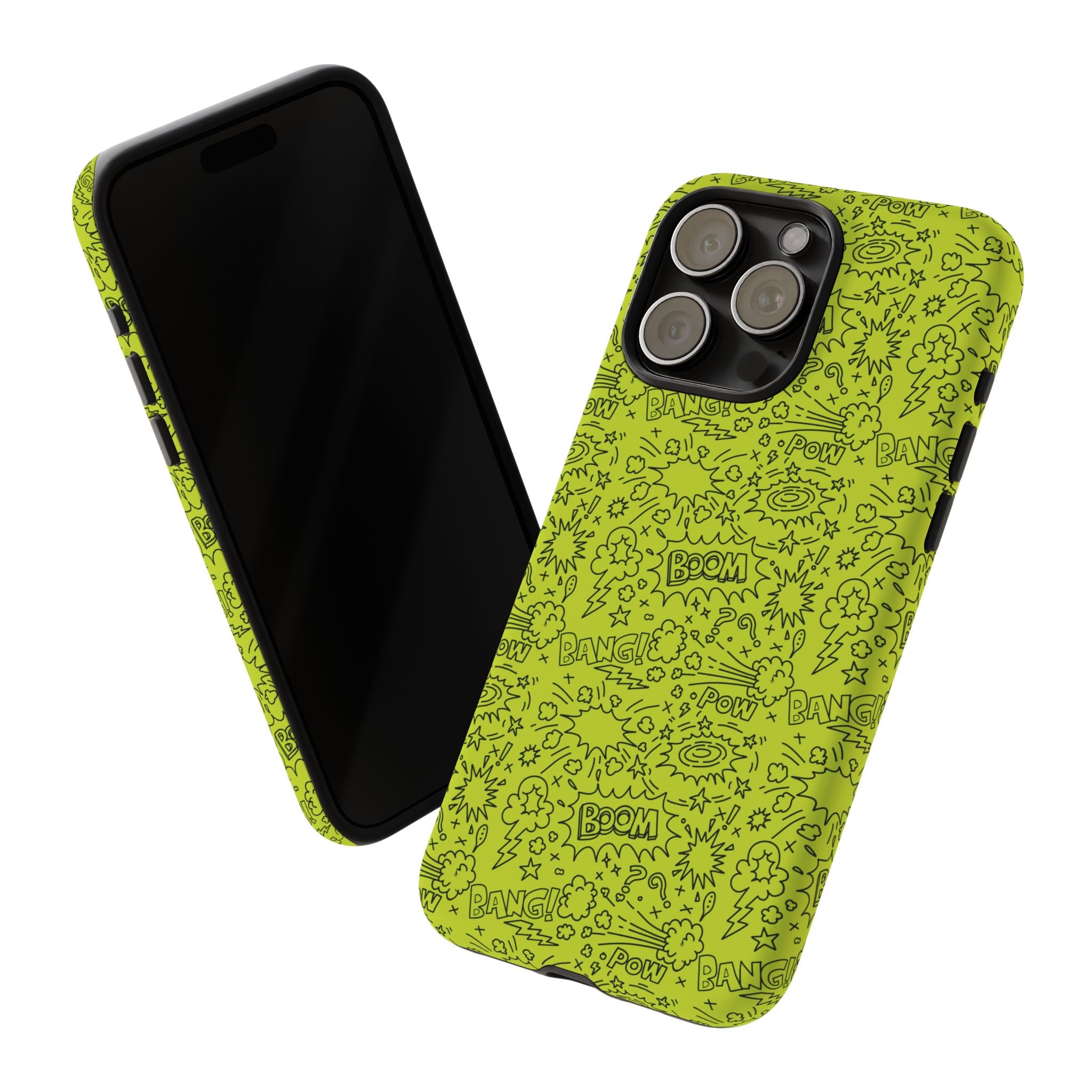 Neon Lime Wow Tough Case for iPhone, Galaxy, or Google Pixel