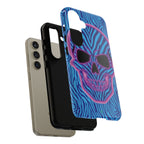 Neon Zebra Skull Tough Phone Case for iPhone, Galaxy, or Google Pixel