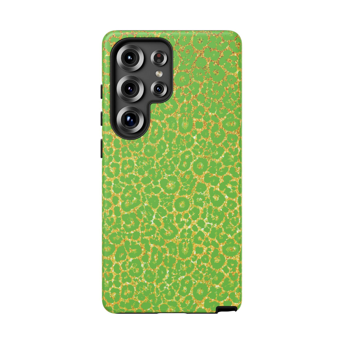 Neon Green Gold Leopard Tough Phone Case iPhone, Galaxy, or Google Pixel