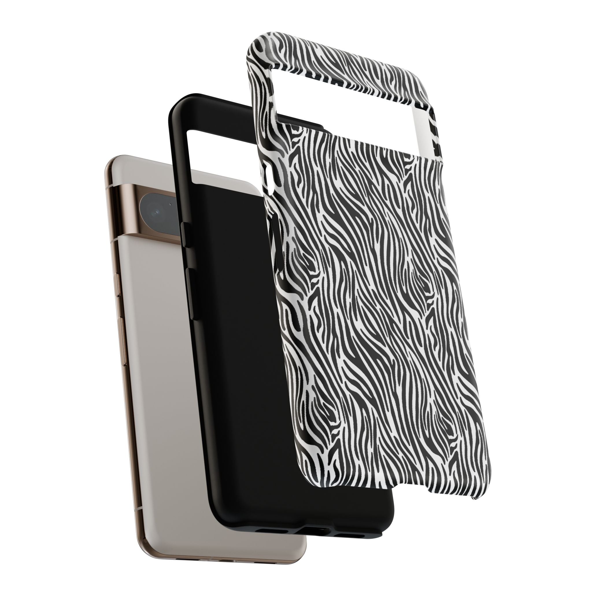 Black and White Zebra Print Tough Case iPhone, Galaxy and Google Pixel