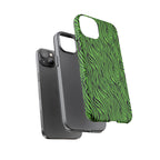 Neon Green Zebra Tough Phone Case iPhone, Galaxy, or Google Pixel
