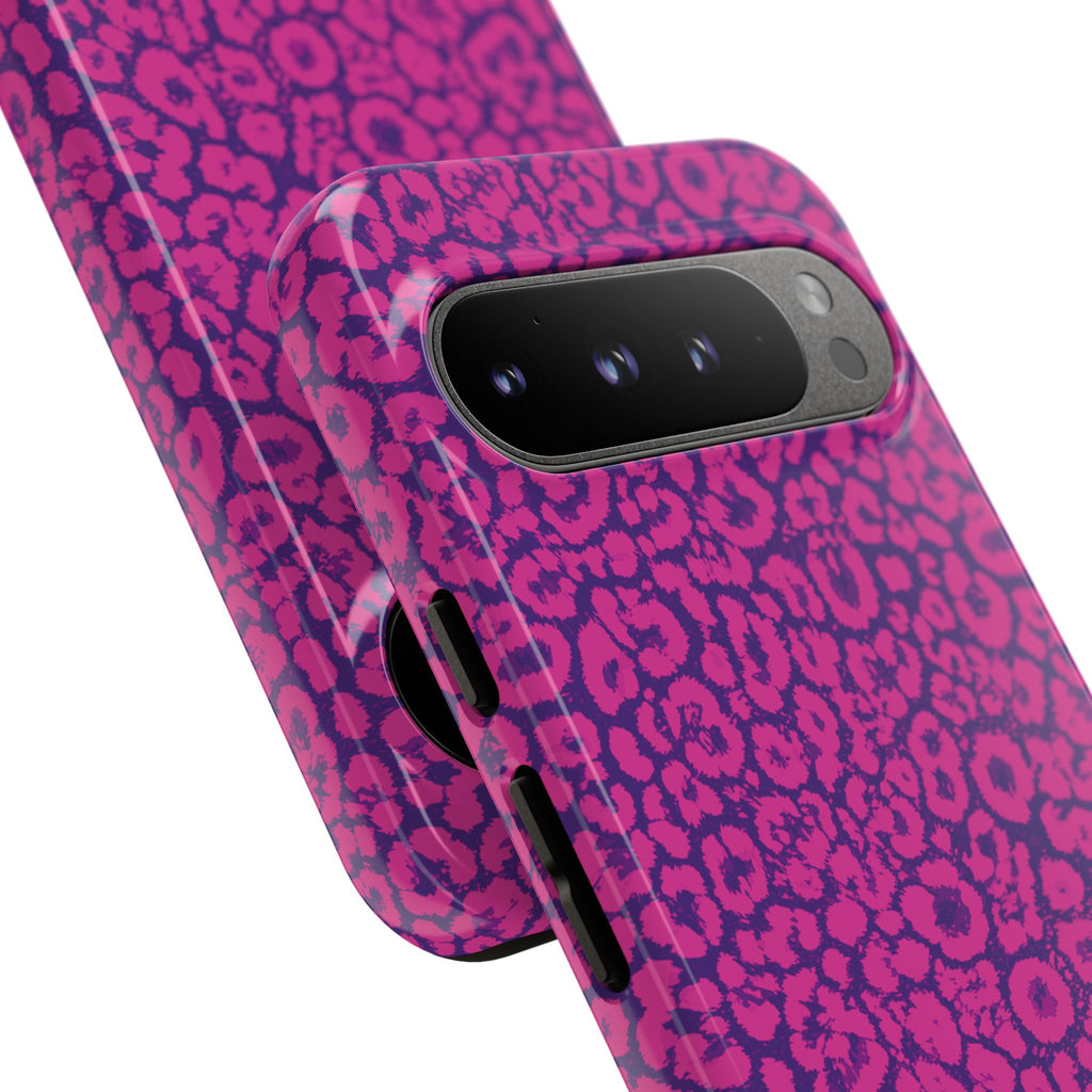 Pink Purple Leopard Tough Phone Case iPhone, Galaxy and Google Pixel