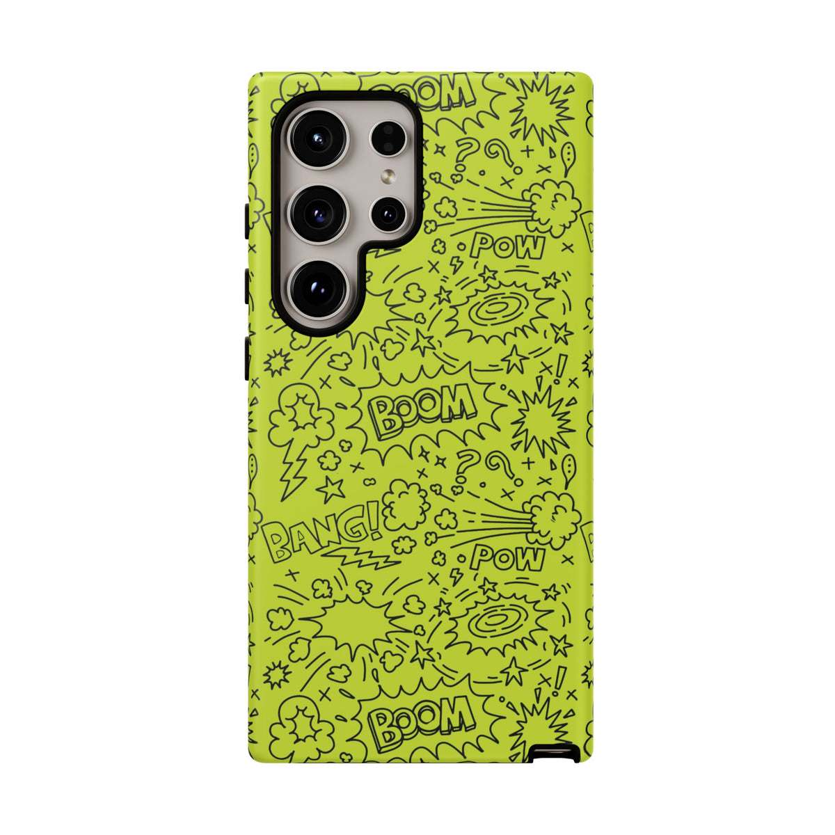 Neon Lime Wow Tough Case for iPhone, Galaxy, or Google Pixel