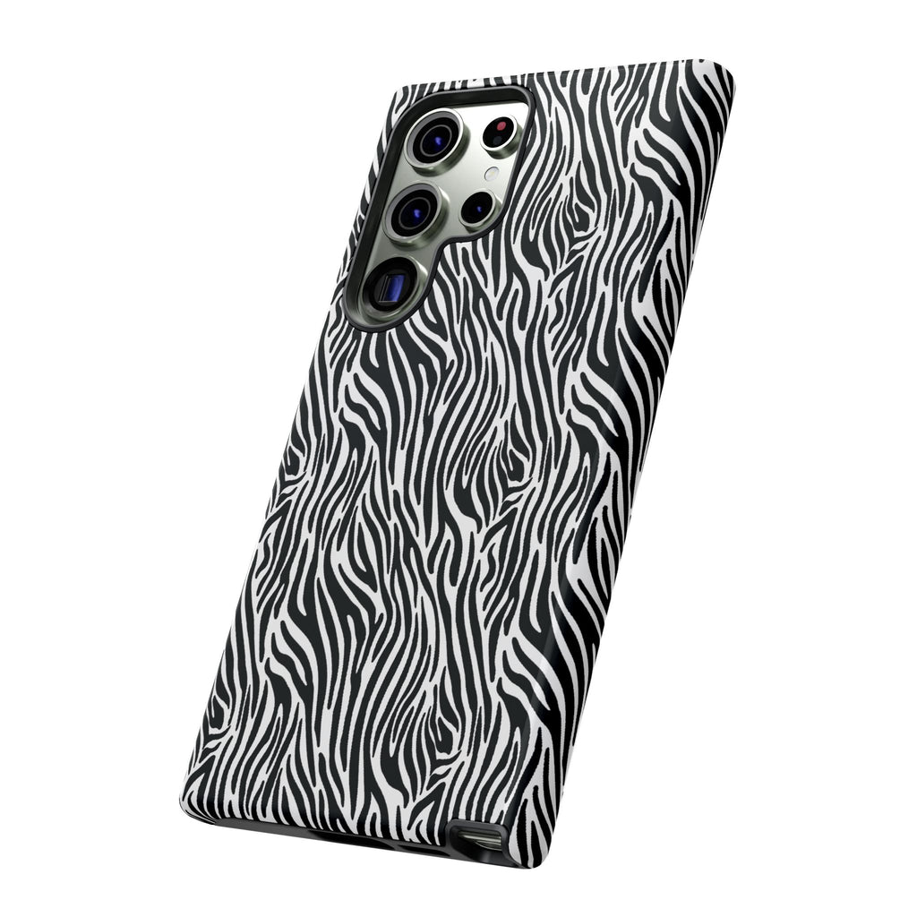 Black and White Zebra Print Tough Case iPhone, Galaxy and Google Pixel