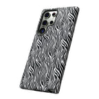 Black and White Zebra Print Tough Case iPhone, Galaxy and Google Pixel