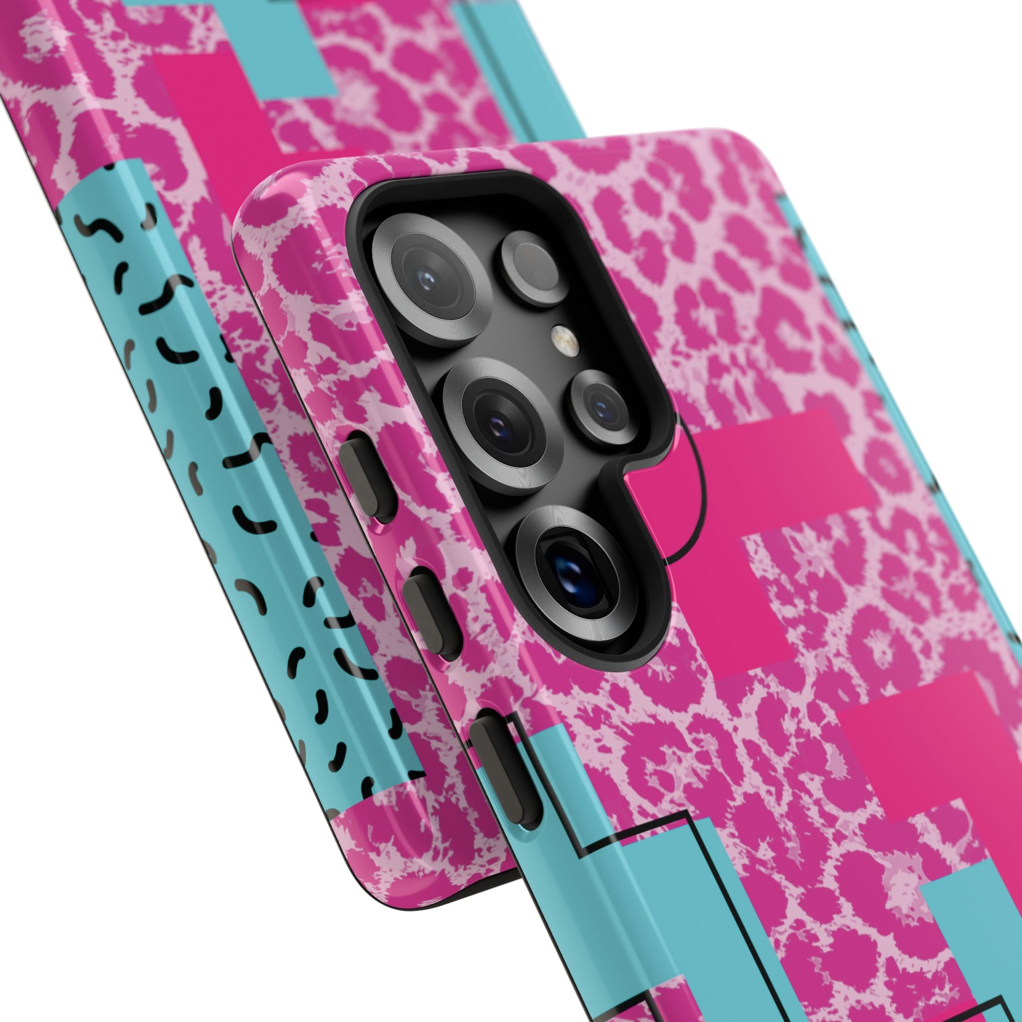 Retro Love Pink Leopard RG Tough Phone Case for iPhone, Galaxy, or Google Pixel