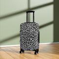 Leopard Print Black and White Luggage Cover