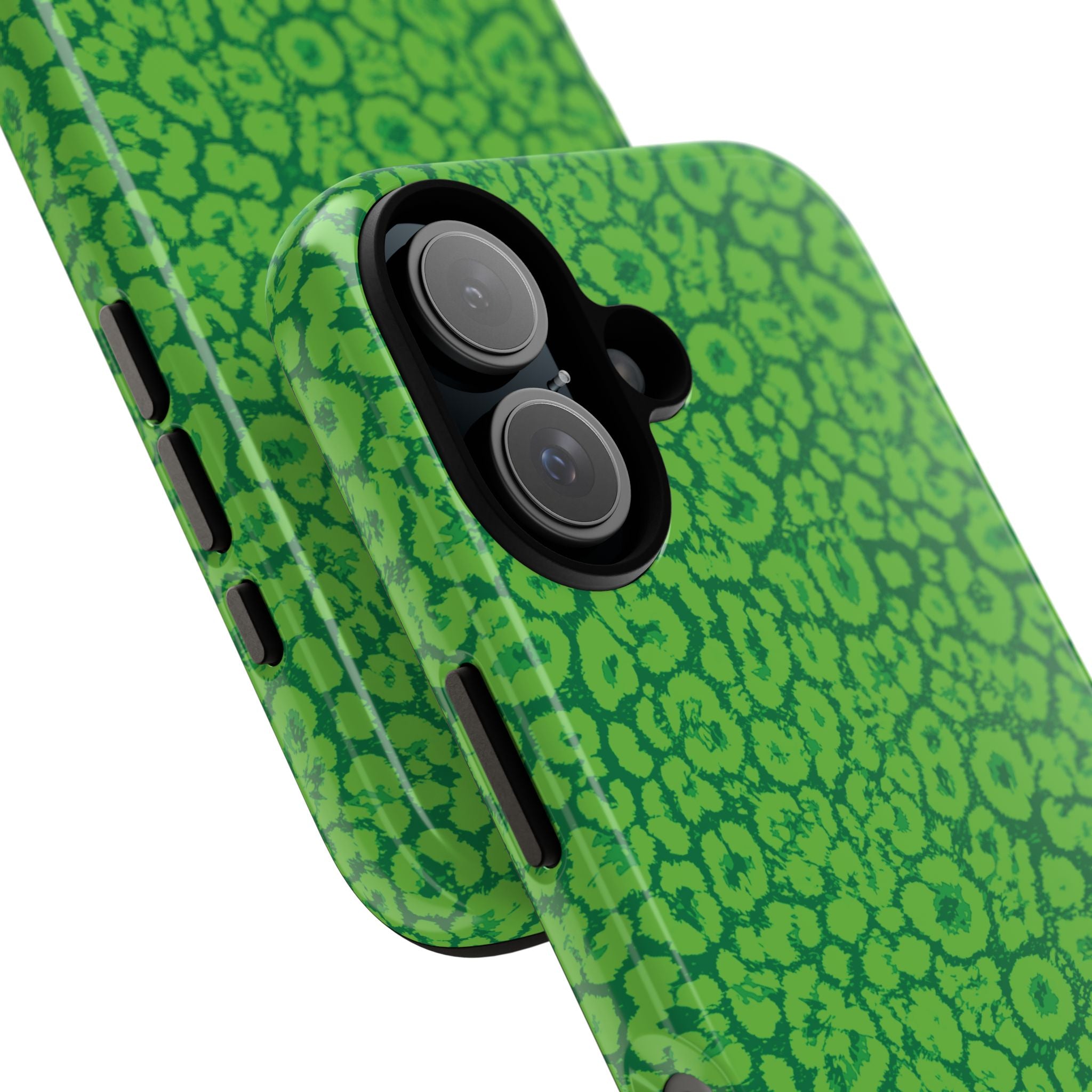 Neon Green Leopard Tough Phone Case for iPhone, Galaxy, or Google Pixel