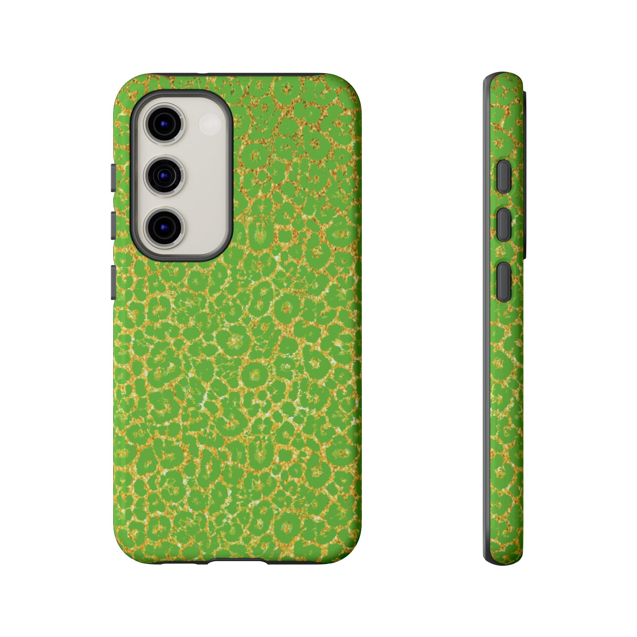 Neon Green Gold Leopard Tough Phone Case iPhone, Galaxy, or Google Pixel