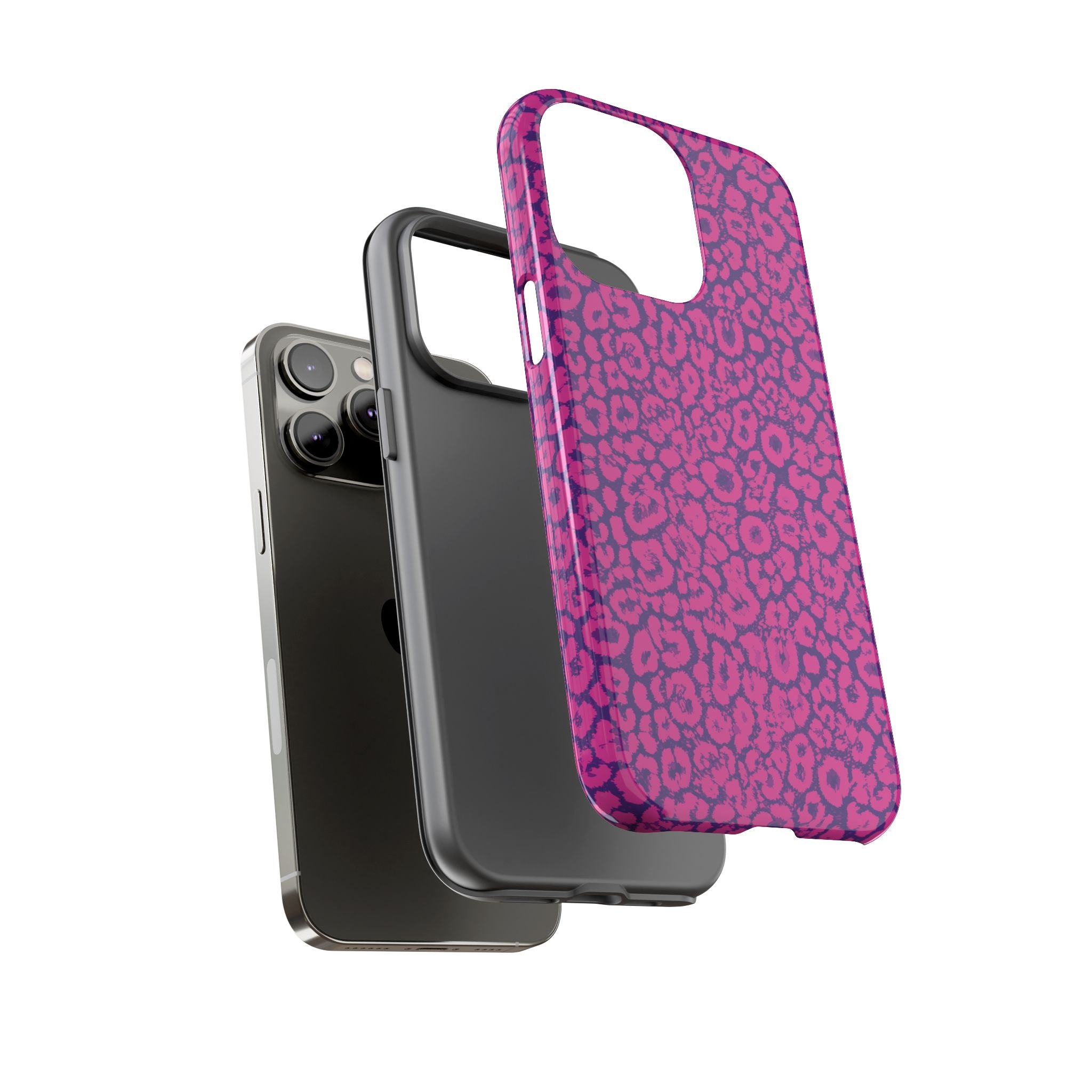 Pink Purple Leopard Tough Phone Case iPhone, Galaxy and Google Pixel