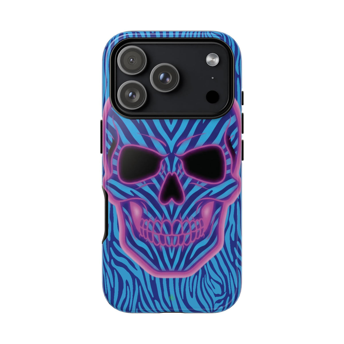 Neon Zebra Skull Tough Phone Case for iPhone, Galaxy, or Google Pixel